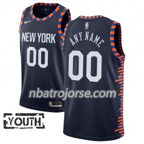 Barn New York Knicks Tröja Skräddarsydda 2018-19 Nike City Edition Navy Swingman